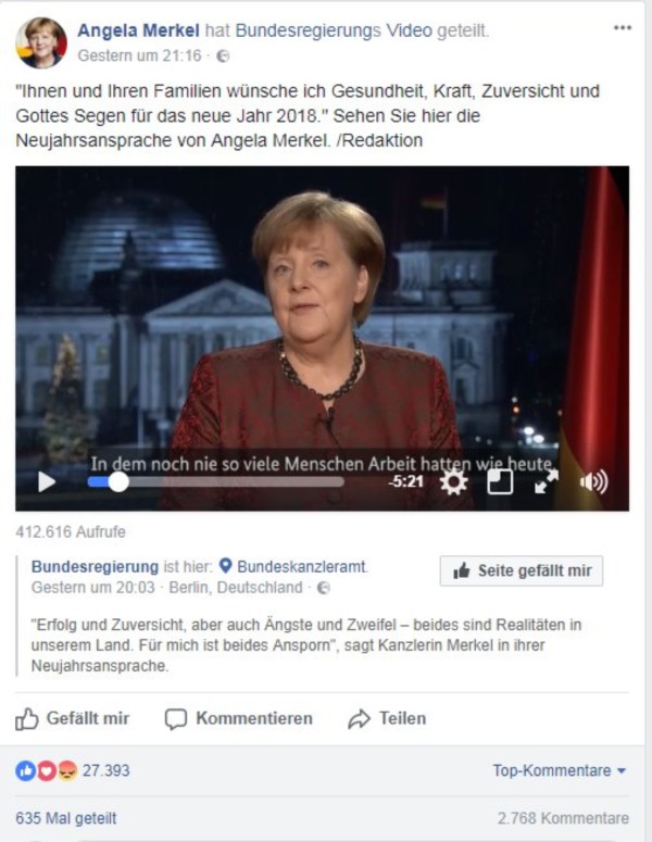 Немцы назвали бредом новогоднее обращение Ангелы Меркель