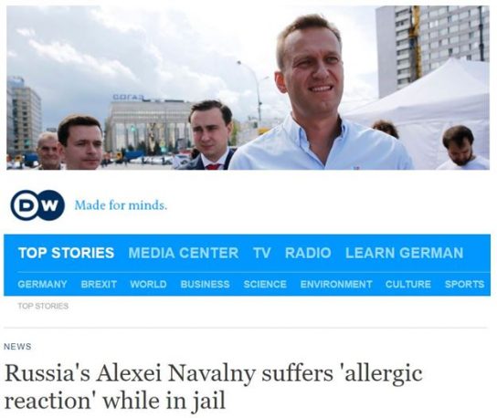 Западные СМИ пытаются распиарить фейковое отравление Навального по схеме Скрипалей